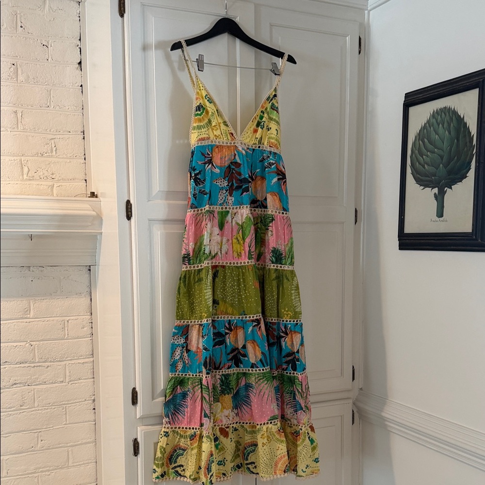 Farm Rio Tropical Floral Maxi Dress Sz Small